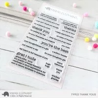 Typed Thank Yous Clear Stamps Stempel Mama Elephant