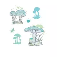 Painted Pencil Mushrooms Sizzix & 49 and Market Framelits Stanzen & Stempel