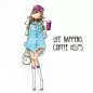 Mobile Preview: Stampingbella Curvy Girl Loves Coffee Gummistempel