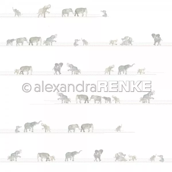 101892 Elefanen auf Linien Alexandra RENKE Designpapier