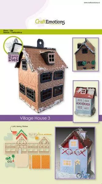 craftemotions Impress Stamp Dies Village House 3 Stanze
