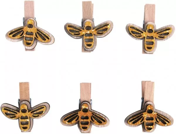 holzklammern mit Bienen rayher