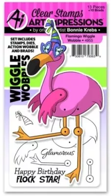 4955 art impressions flamingo wiggle wobble