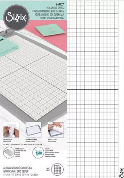Sizzix Stencil and Stamp Tool Accessory Sticky Grid Sheets