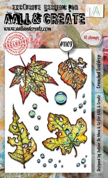aall create clear stamp Crunched Leafdrop