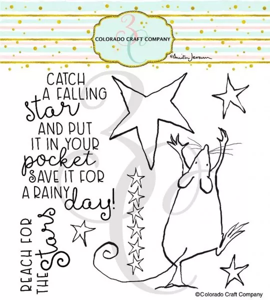 Falling Star Clear Stamps Stempel Colorado Craft Company by Anita Jeram