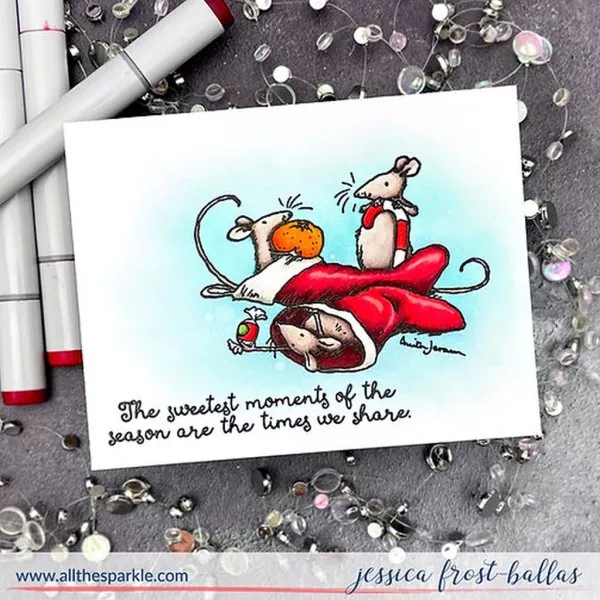 Candy Cane Mice Clear Stamps Colorado Craft Company by Anita Jeram 2