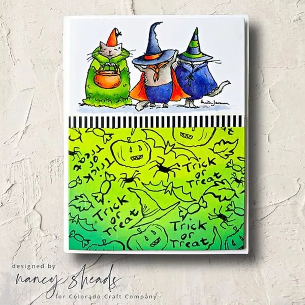 Happy Catoween Clear Stamps Colorado Craft Company by Anita Jeram 1