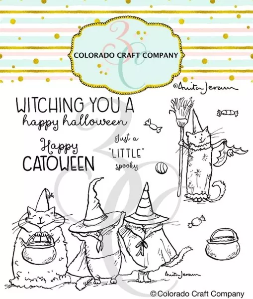 Happy Catoween Clear Stamps Colorado Craft Company by Anita Jeram