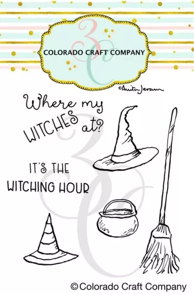 Witch Accessories Mini Clear Stamps Colorado Craft Company by Anita Jeram