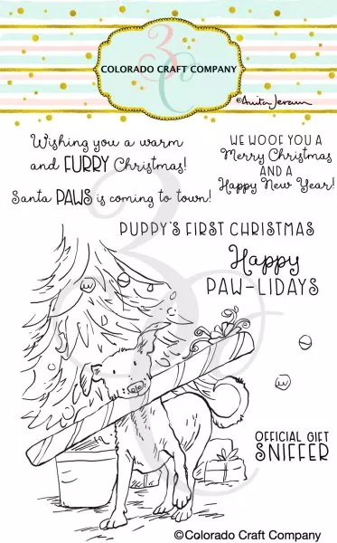 Furry Christmas Clear Stamps Colorado Craft Company by Anita Jeram
