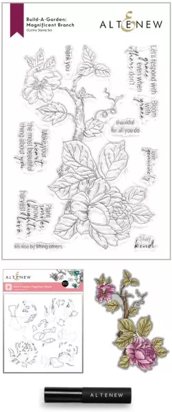 Build-A-Garden: Magnificent Branch Bundle Clear Stamps + Stencils + Brush Altenew