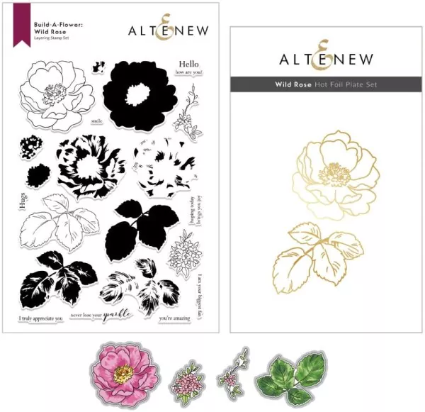 Build-A-Flower: Wild Rose Bundle Clear Stamps + Stanzen + Hot Foil Plate Altenew