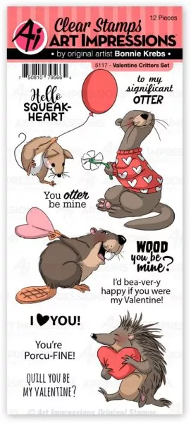 Valentine Critters Set Art Impressions Clear Stamps