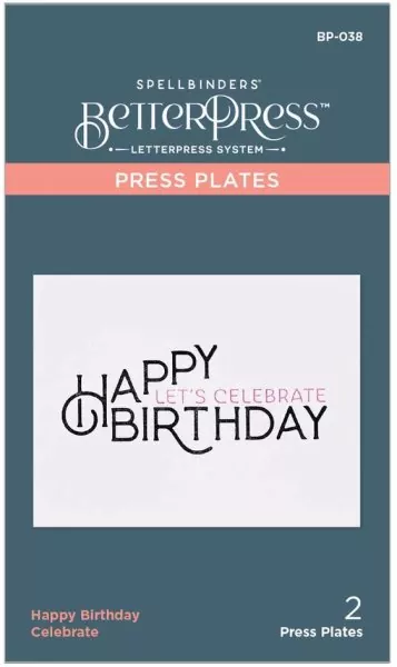 Spellbinders Happy Birthday Celebrate Press Plate