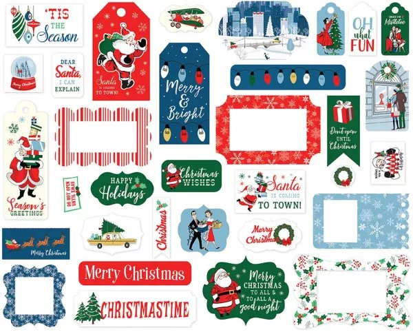 Merry Christmas Frames & Tags Die Cut Embellishment Carta Bella 1
