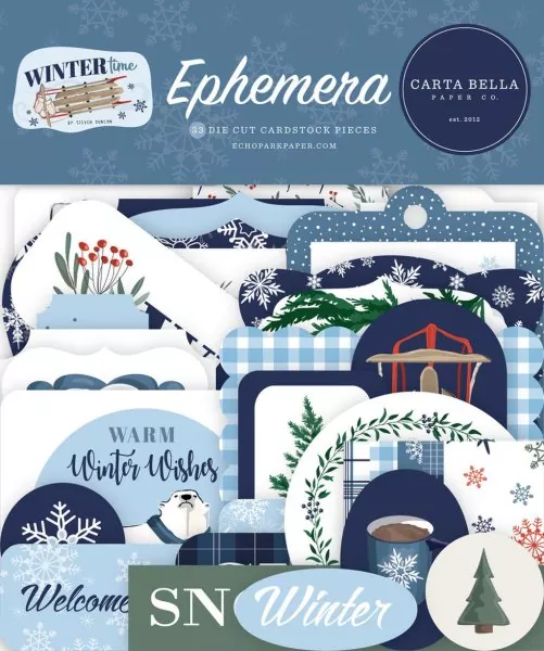 Wintertime Ephemera Die Cut Embellishment Carta Bella