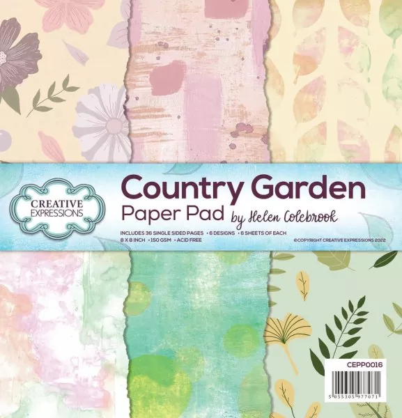 Creative Expressions Helen Colebrook - Country Garden 8"x8" inch paper pad
