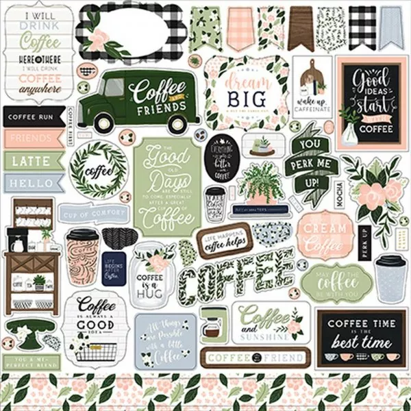 Echo Park Coffee & Friends 12x12 inch collection kit 9