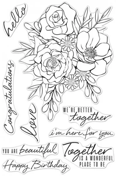 Togetherness Flower Bouquet clear stamps hero arts