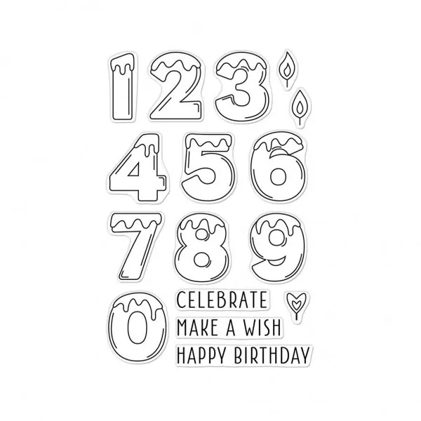 Number Candles clear stamps hero arts