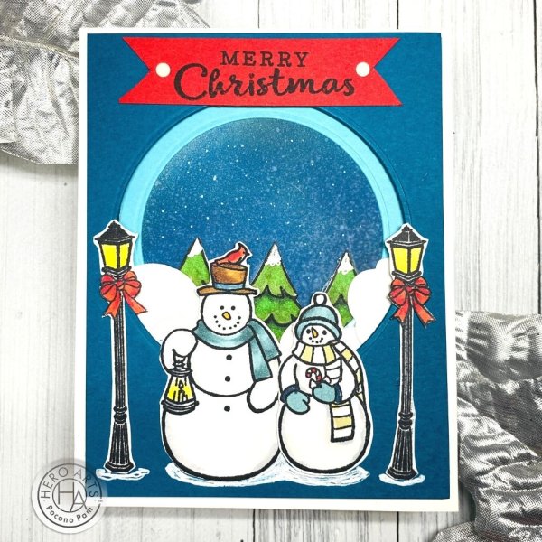 Merry Snowmen clear stamps hero arts 1