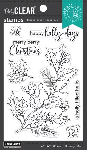 Holly Berries clear stamps hero arts