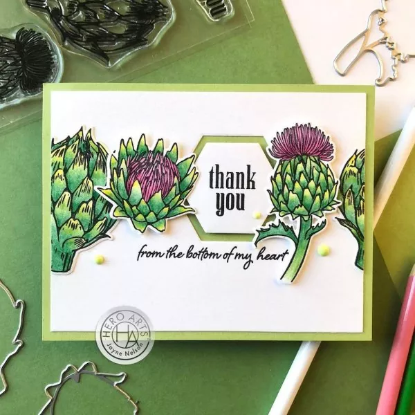 Artichoke Blooms clear stamps hero arts 2