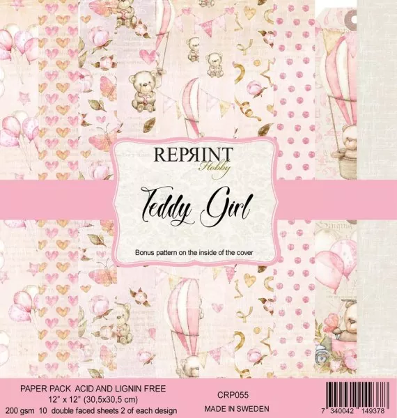 Teddy Girl collection 12x12 inch paper pack