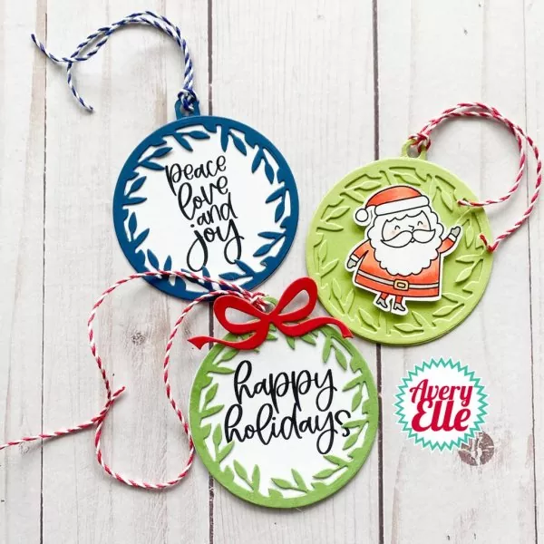 Wreath Tag Sentiments avery elle clear stamps 2
