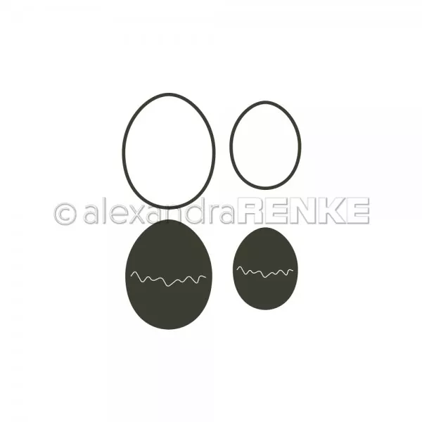 D AR OS0024 RENKE zwei Eier mit Rissen Stanze