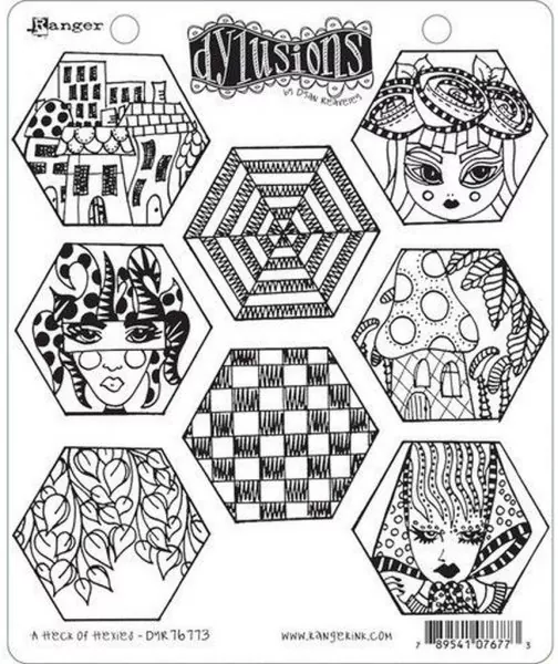 A Heck of Hexes dylusions stamps