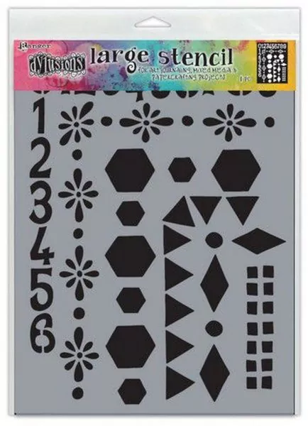 Dylusions Number Frame Large Stencil Ranger