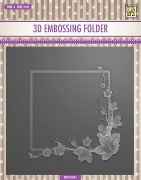 Square Frame with Blossom 3D Embossing Folder von Nellie Snellen