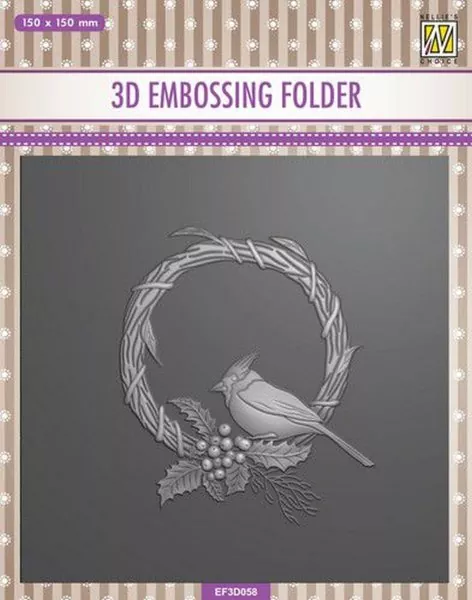 Square Christmas Bird 3D Embossing Folder von Nellie Snellen