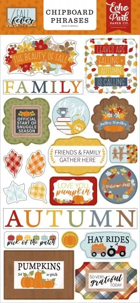 Fall Fever Chipboard Phrases Embellishment Echo Park Paper Co