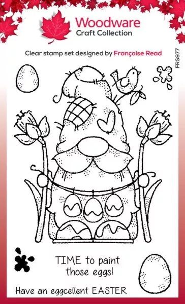 Egg Painting Gnome Clear Stamps Woodware Craft Collection