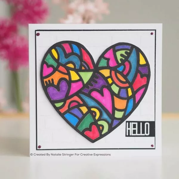 Doodle Heart stencil schablone Woodware Craft Collections 1