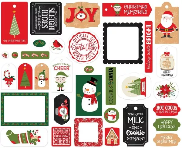 Have A Holly Jolly Christmas Frames & Tags Die Cut Embellishment Echo Park Paper Co 1