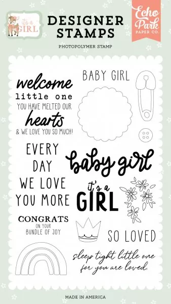 echo park Baby Girl clear stamp stempel