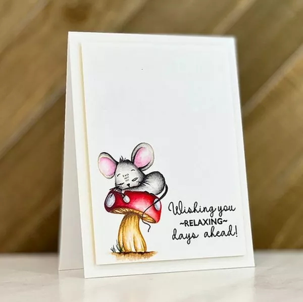 Sleeping Mouse Mini Clear Stamps Stempel Colorado Craft Company by Kris Lauren 1