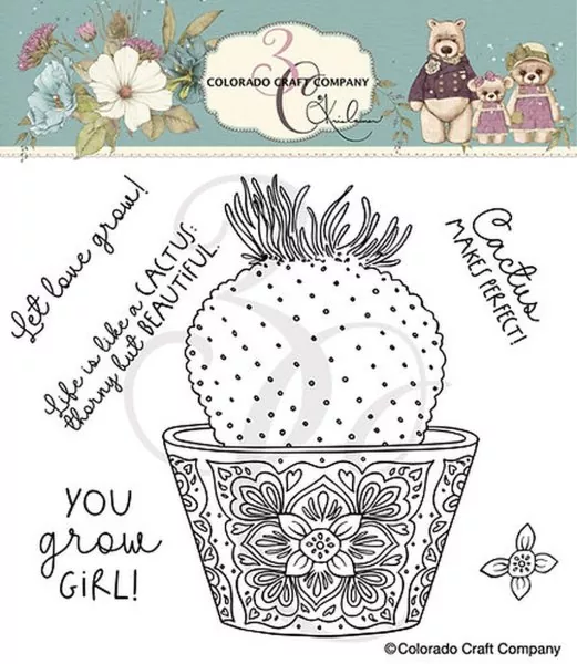 Grow Girl Clear Stamps Colorado Craft Company by Kris Lauren