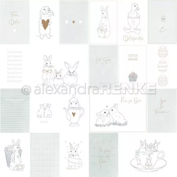 Kärtchenbogen Osterillustrationen bleu Alexandra Renke Designpapier
