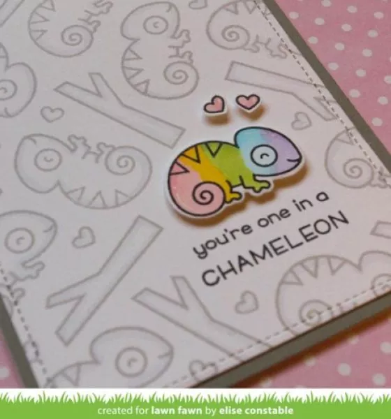 LF1549 lawn fawn clear stamps one in a chameleon card2