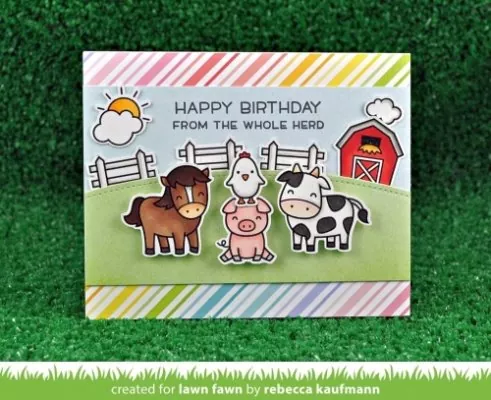 LF1595 HayThere lawn fawn clear stamps card2