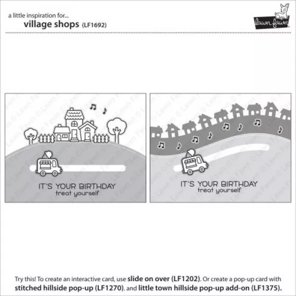 LF1692 lawn fawn clear stamps village shops example2