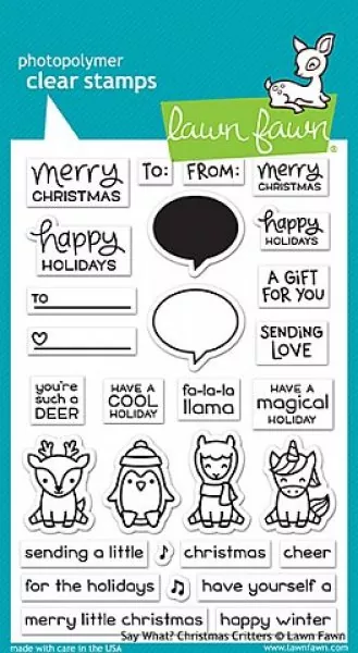 LF1778 SayWhatChristmasCritters ClearStamps Stempel Lawn Fawn