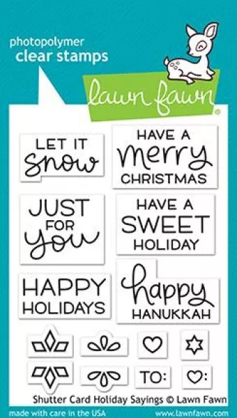 LF2430 Shutter Card Holiday Sayings Clear Stamps Lawn Fawn