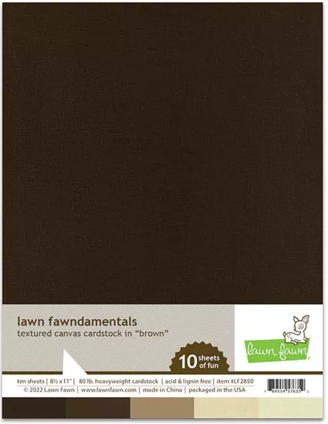 Brown Textured Canvas Cardstock Lawn Fawn