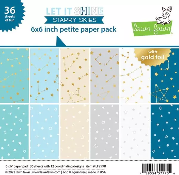 Let It Shine Starry Skies Petite Paper Pack 6x6 Lawn Fawn